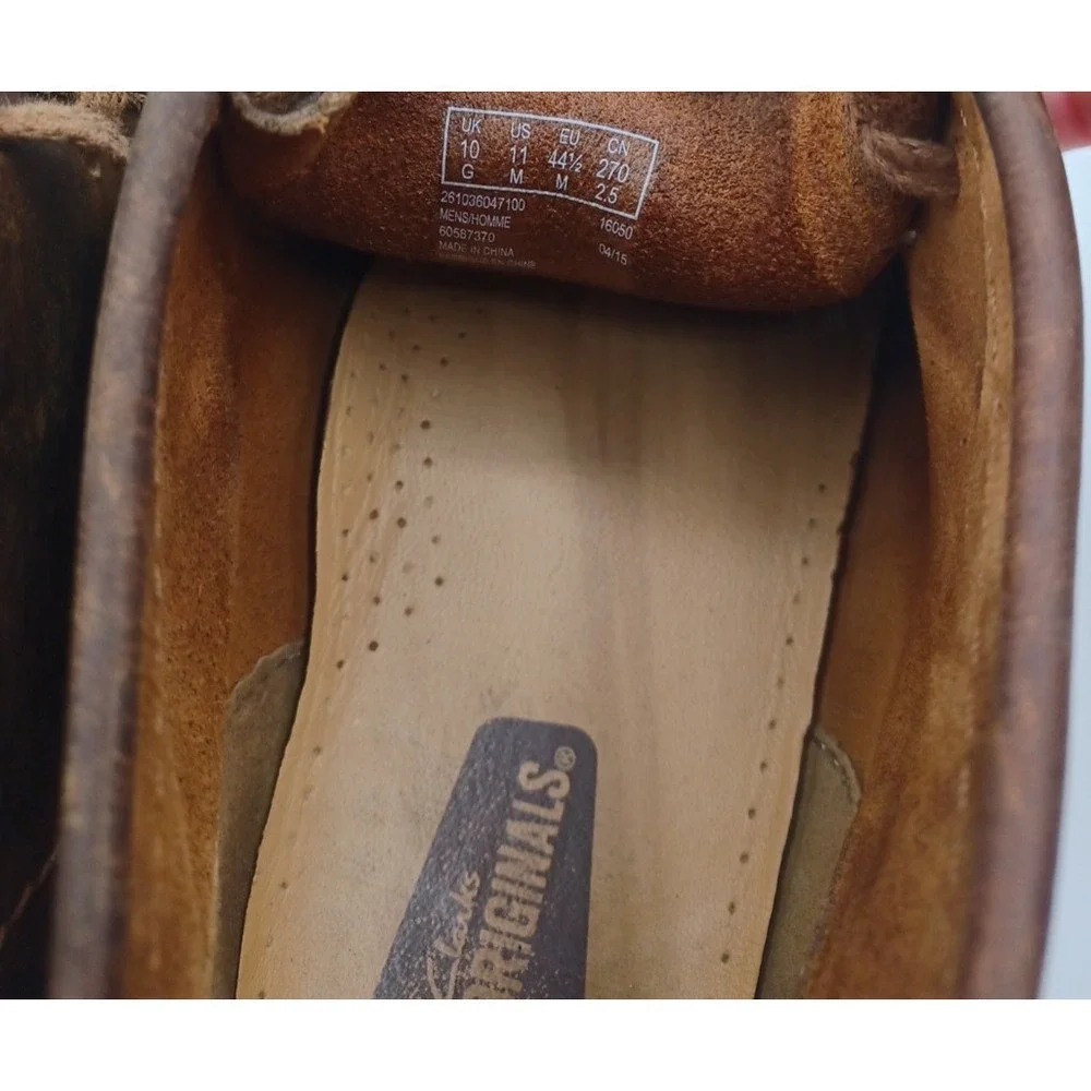 Clarks Collection Men's Wallabee Ankle‎ Boots Size 11 Brown Leather Lace Up